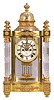 Ansonia Clock Co., New York, "Utopia", 8 day, time and strike, spring driven brass movement crystal regulator mantel clock with visible escapement.