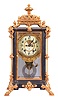 Ansonia Clock Co., New York, "Excelsior", 8 day, time and strike, spring driven brass movement crystal regulator mantel clock with a visible escapement.