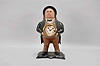 Bradley & Hubbard, Meriden, Conn., "John Bull" blinking eye shelf clock with a spring driven, 30 hour, timepiece with a balance wheel escapement in a painted cast iron case.
