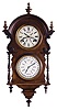 Welch, Spring & Co., Bristol, Conn., "Wagner, B.W. Hanging", 8 day, time and strike, spring driven brass movement double dial with B. B. Lewis calendar