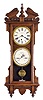 Waterbury Clock Co., Waterbury, Conn., "Calendar No. 33", 8 day, spring driven brass movement double dial calendar clock.