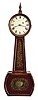 Clocks- 2 (Two) Massachusetts, unknown, 8 day, weight brass movement patent or banjo wall timepiece: (1) Attleboro style (2) Mahogany and mahogany veneered