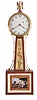Massachusetts, likely Boston, early 8 day, weight driven brass movement patent or banjo timepiece.