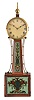 Attributed to David Williams, Newport, Rhode Island, 8 day, weight brass movement patent or banjo timepiece.
