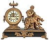 Ansonia Clock Co., New York, "Shakespeare No. 1087" 8 day, time and strike, spring brass movement figural mantel clock.