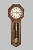 Seth Thomas Clock Co., Thomaston, Conn., "Regulator No. 18" hanging clock with a weight driven, 8 day, timepiece movement in a walnut case with burl accents.