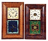 Clocks- 5 (Five): (1) Smith & Brothers, New York, 30 hour, time and strike, weight wood movement OG shelf clock, c1841 (2) Atkins & Porter, Bristol, Conn., 30 hour, time and strike, weight brass movement OG shelf clock, c1845 (3) Seth Thomas Clock Co., Plymouth Hollow Hollow, Conn., 30 hour, time and strike, weight brass movement OG shelf clock, c1860 (4) Jerome & Co., New Haven, Conn., 30 hour, time and strike, weight brass movement OG shelf clock, c1858 (5) Sperry & Shaw, New York, 30 hour, time and strike, weight brass movement OG shelf clock, c1845