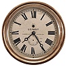 E. Howard & Co., Boston, Mass., marine lever, 8 day, time only, spring-driven 11 jewel lever escapement movement in a heavy brass case, 8 inch silvered dial imprinted with the maker's name and "U.S. Navy", subsidiary seconds below the center arbor with adjacent rating arbor to its right, blued steel hands, movement serial number 0015.