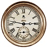 Chelsea Clock Co., Boston, Mass., for American Steam Gauge & Valve Mfg. Co., Boston, engine room timepiece, 8 day, time only, spring-driven jeweled balance wheel movement in a brass case with screw-on bezel, 6 inch silvered dial inscribed with "American S.G. & V. MFG. CO. / BOSTON U.S.A.", large subsidiary seconds below the center arbor, and blued steel hands.