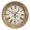 Boston Clock Co., Boston, Mass., for Crosby Steam Gage [sic] & Valve Co., Boston, engine room clock, 8 day, time only, spring-driven balance wheel movement with an 1880 patent date in a brass case with hinged bezel, 8.5 inch silvered dial with Roman numerals, subsidiary seconds, the Crosby trademark, and "CONTOOCOOK" printed in block letters below the center arbor, blued steel hands.