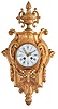 French, Japy Freres hanging cartel clock, 8 day, time and strike, spring driven brass movement in gilt brass case