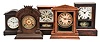 Clocks- 5 (Five) Connecticut Time & Strike Mantel: (1) Seth Thomas "Dana No. 3" time and strike mantel clock, c1913. (2) Ansonia "Tunis" cabinet clock, time and strike, c1894. (3) Seth Thomas "Cottage" mantel clock, 8 day, time and strike, c1909. (4) Sessions "Gable No. 1", 8 day, time and strike, c1932. (5) E.N. Welch "Cottage No.1", 30 hour, time and strike, c1880.