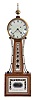 Elmer O. Stennes, Weymouth, Mass., 8 day, weight driven brass movement patent or banjo timepiece. Case is stamped no. 6, 1969.