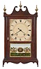 E. Terry & Sons, Plymouth, Conn., 30 hours, time and strike, weight wood movement pillar & scroll shelf clock.