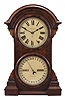 Seth Thomas Clock Co., Thomaston, Conn., "Parlor Calendar No. 4" shelf clock with a spring driven, 8 day, time and strike movement and an R. T. Andrews patented perpetual calendar mechanism in a walnut case with burl accents.
