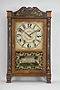 Ephraim Downs, Bristol, Conn., 30 hour, time and strike, weight wood movement half column & splat shelf clock.