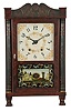 E. Terry & Sons, Plymouth, Conn., 30 hour, time and strike, weight wood movement half column & splat shelf clock.