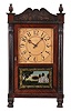 Atkins & Downs for George Mitchell, Bristol, Conn., 30 hour, time and strike, weight wood movement half column & splat shelf clock.
