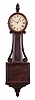 Unsigned Boston, Mass., area, 8 day, weight driven brass movement patent or banjo timepiece.