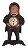 Bradley & Hubbard, Meriden, Conn., "John Bull" blinking eye shelf clock with a spring driven, 30 hour, timepiece with a balance wheel escapement in a painted cast iron case.