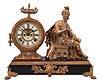 Ansonia Clock Co., New York, "Victory", 8 day, time and strike brass movement figural mantel clock.