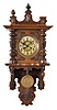 Clocks- 3 (Three) German Wall: (1) Germany, RA wall clock, 8 day, time and strike, spring driven movement with deadbeat escapement in a walnut veneer Altdeutsch case, c1890. (2) Gebreder Junghans, Schramberg, Germany, box clock, 8 day, time and strike on chime rod, weight driven movement with deadbeat escapement in an Art Deco ash case, c1920. (3) Kraft Behrens, Leipzig, Germany, box clock, 8 day, time and gong strike, spring driven movement in a walnut case, c1930.