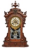 Ansonia Clock Co., New York, "Monarch", 8 day, time, strike and alarm spring brass movement shelf clock.