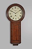 English, 8 day, weight driven brass movement tavern-style wall timepiece. Dial is signed: "Rufsell, Norwich" [actually Russell as "fs" is double "s" in early script].