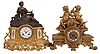 Clocks- 2 (Two): (1) French, Picault Lagutry, Paris, 8 day, time and strike, spring brass movement figural mantel clock, c1900 (2) French, Japy Freres, 8 day, time and strike, spring brass movement figural mantel clock, c1900.
