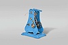 England, tower or street clock, time only, weight driven movement with anchor escapement signed on both blue painted cast iron plates W.H. BAILEY & CO LTD, MANCHESTER