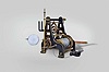 European, tower or street clock, time only, weight driven movement with anchor escapement in painted cast iron frame with transmission parts attached
