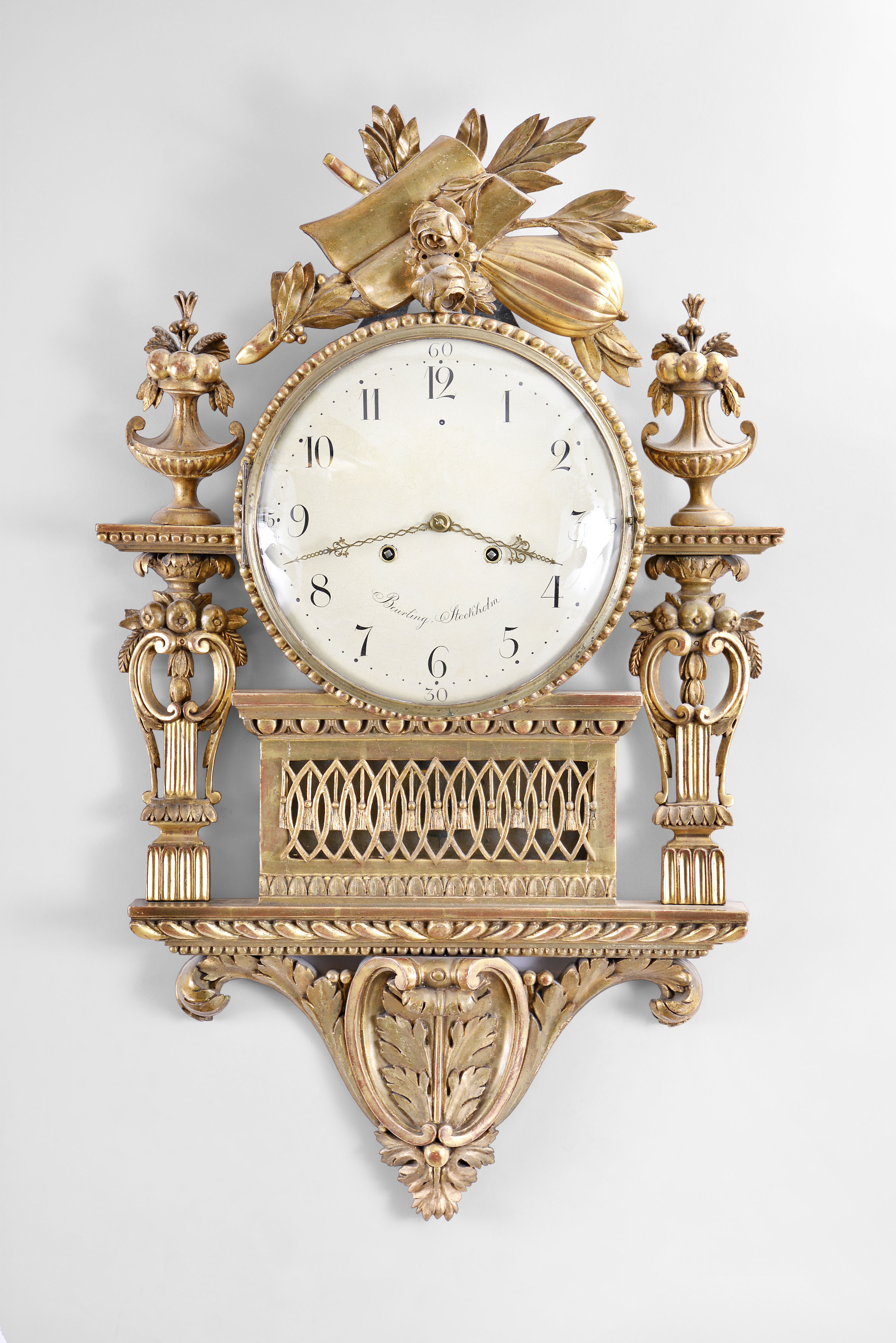 French / Austrian cartel wall clock for the Swedish market, signed "Beurling Stockholm", — Antique Clocks Price Guide