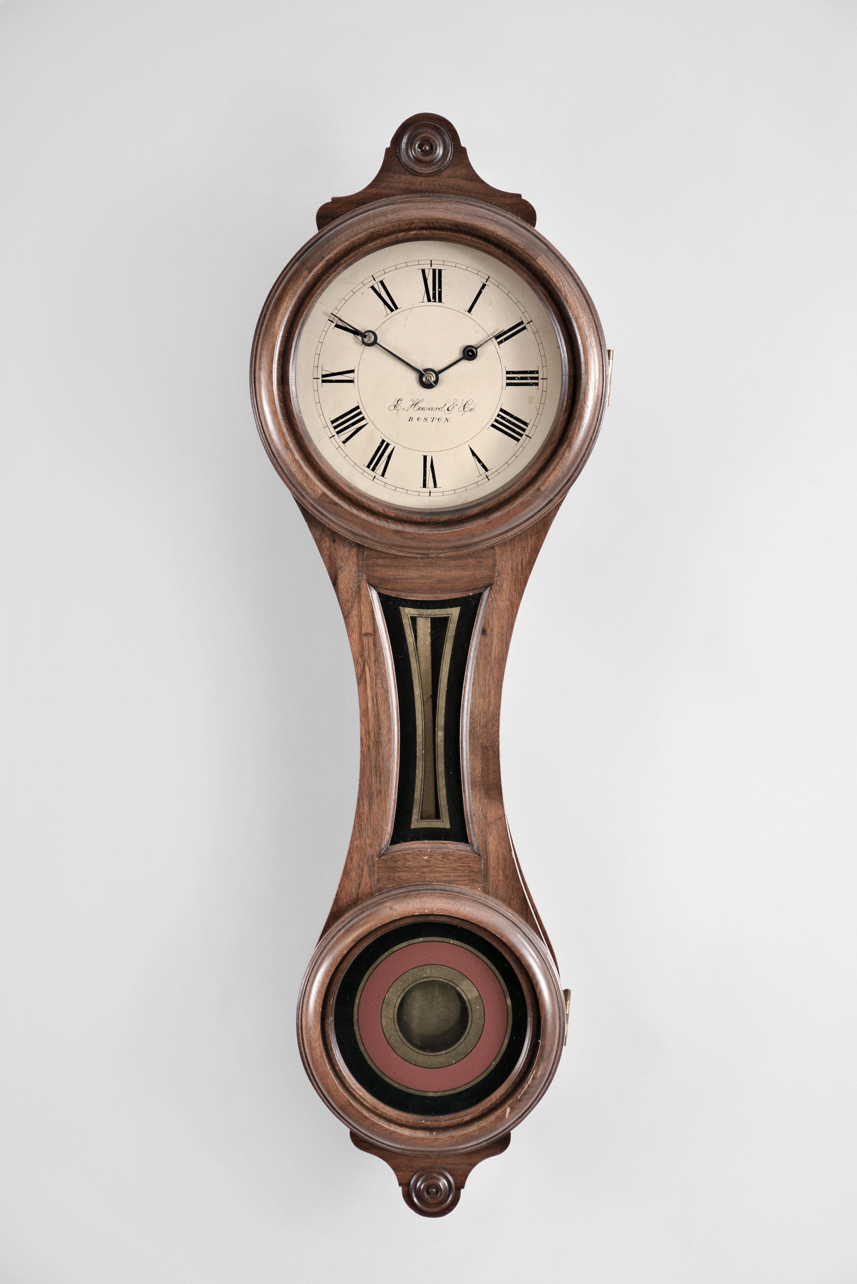 Copy of an E. Howard &amp; Co., Boston, Mass., "No. 10", 8 day, weight brass movement smallest figure 8 wall timepiece. — Antique Clocks Price Guide