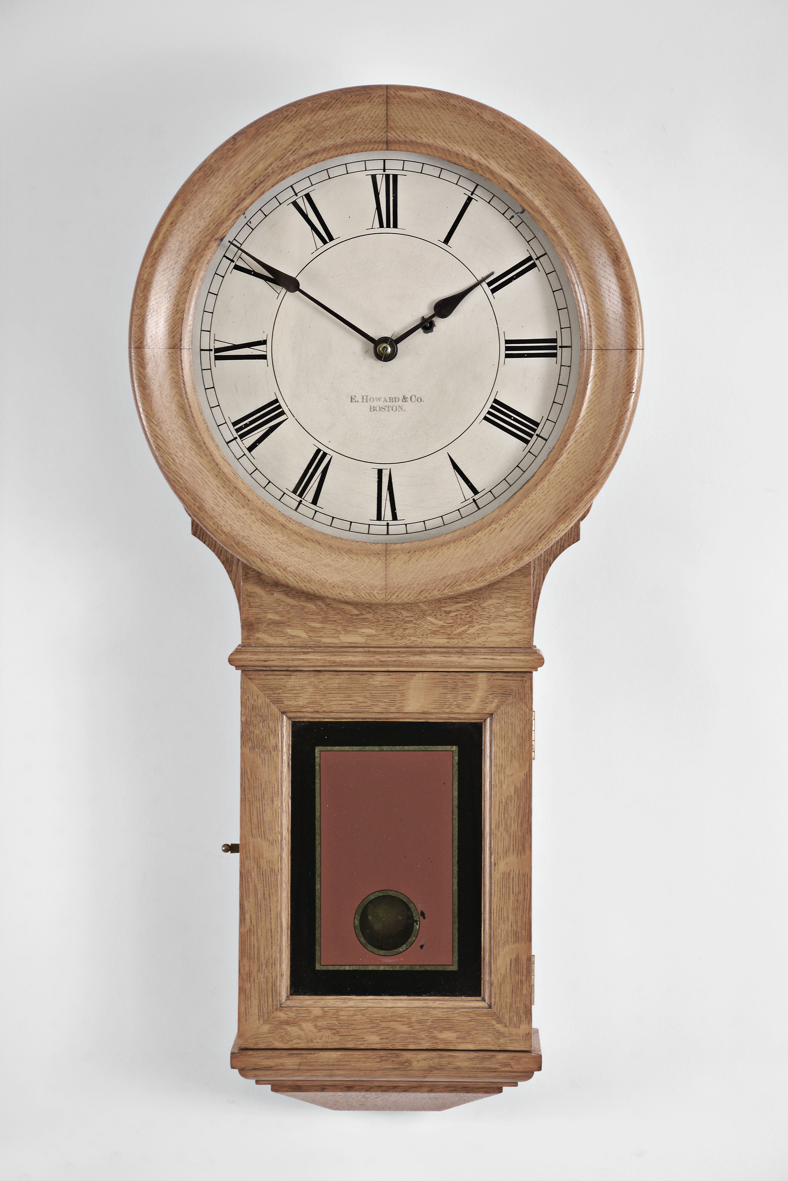 E. Howard &amp; Co., Boston, Mass., "No. 70 Regulator", 8 day, weight brass movement wall timepiece. — Antique Clocks Price Guide