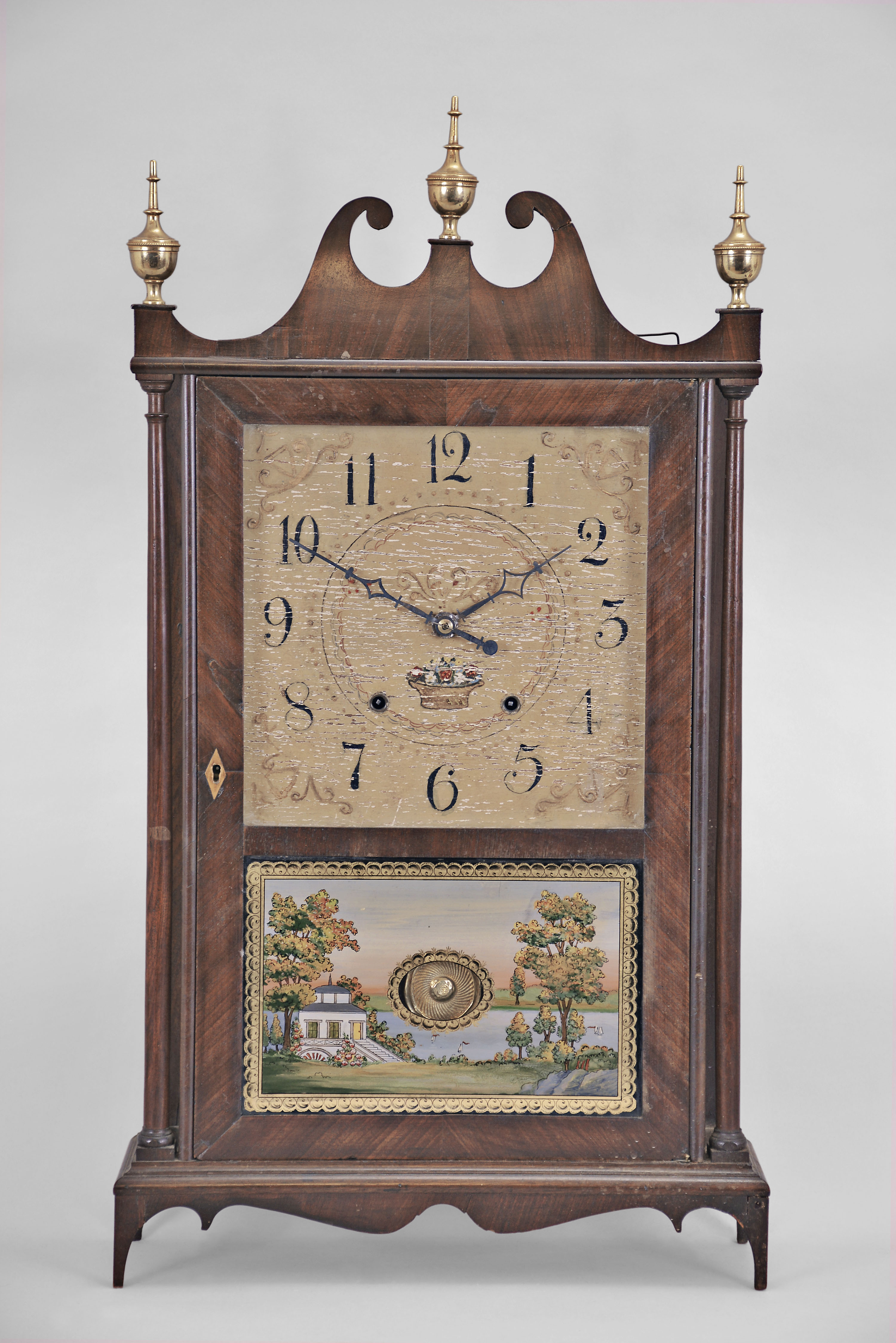 E. Terry &amp; Sons, Plymouth, Conn., 30 hour, time and strike weight wood movement pillar &amp; scroll shelf clock. — Antique Clocks Price Guide
