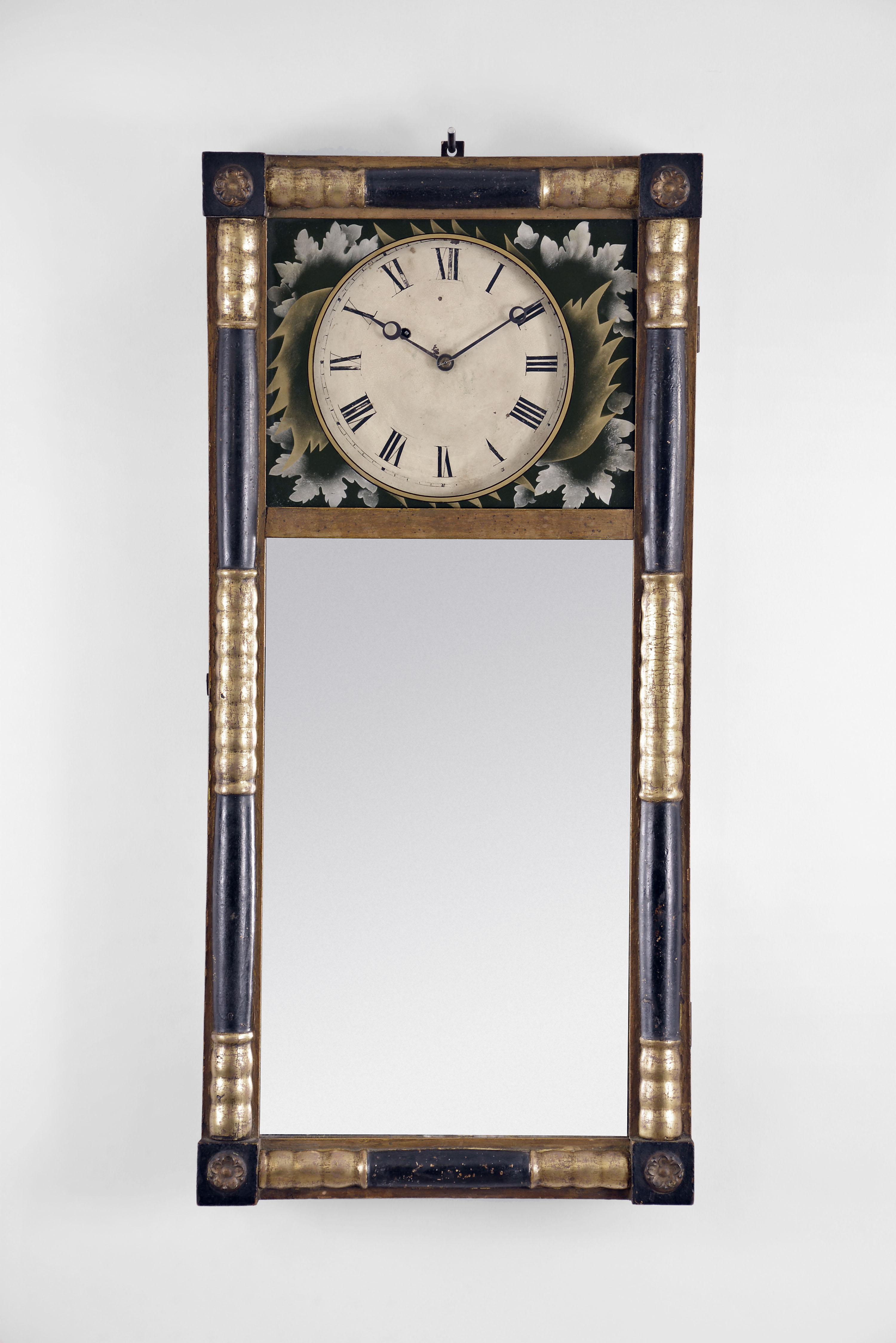 Abiel Chandler, Concord, New Hampshire, 8 day, weight brass movement New Hampshire mirror clock. — Antique Clocks Price Guide
