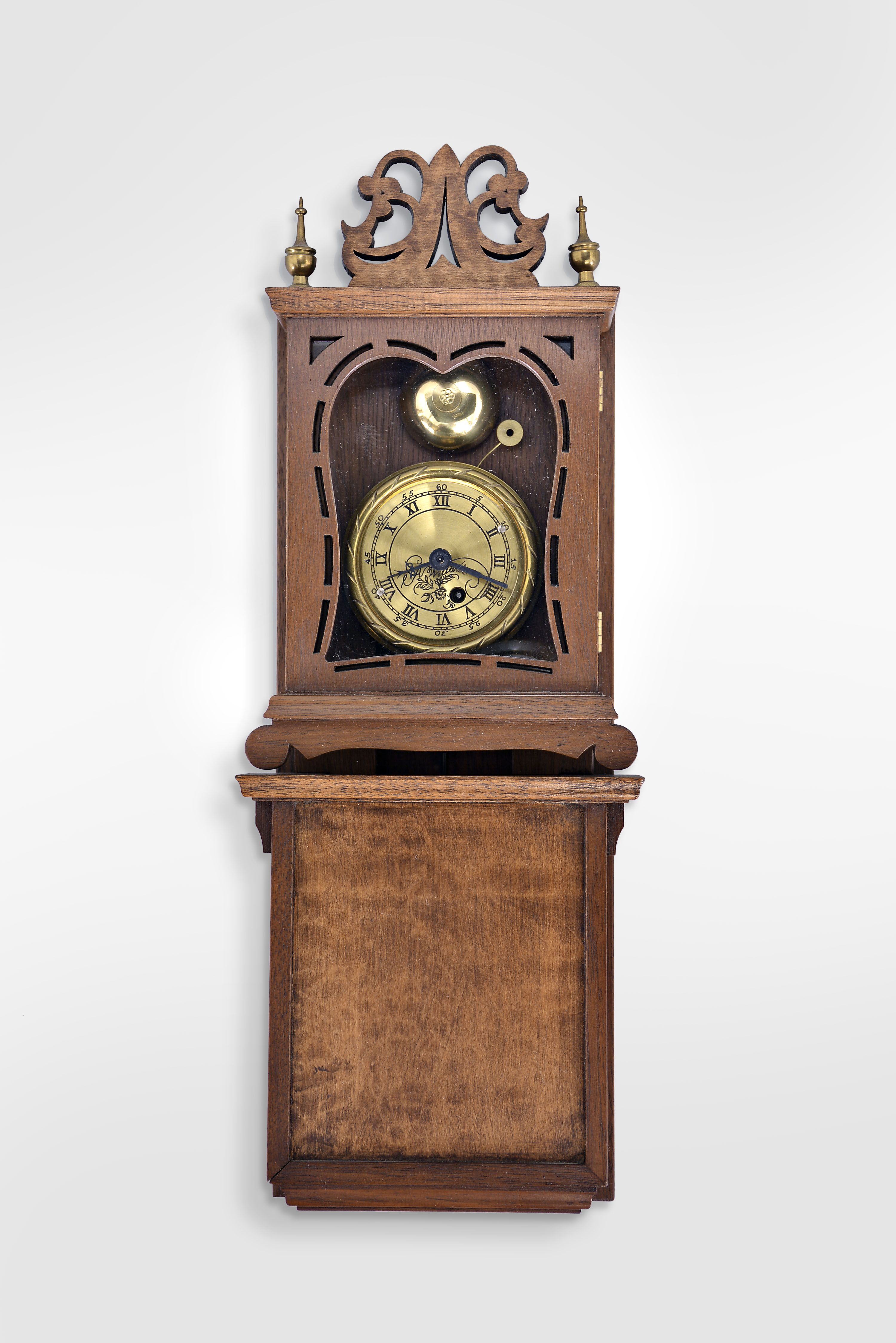 Michael Paul, Berea, Ohio, miniature Aaron Willard Grafton wall clock reproduction 30 hour time and passing bell strike at the hour weight driven movement in a mahogany case, No. 3 of a limited edition of 52. — Antique Clocks Price Guide