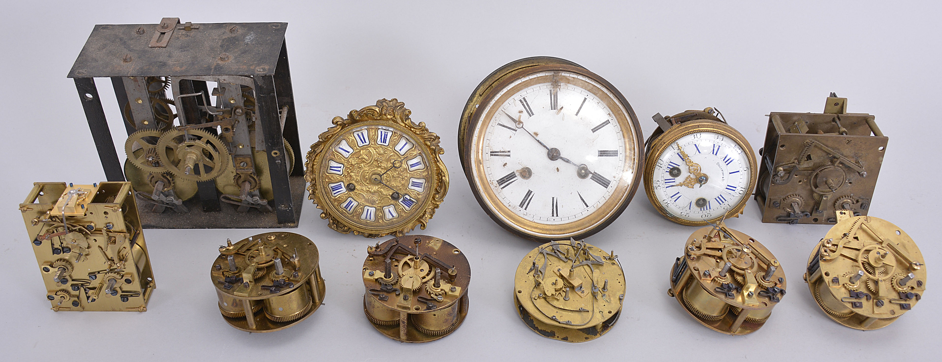 Movements- 11 (Eleven) French and European: lot includes a small Morbier movement, a carriage clock movement, several pendule de Paris movements by Marti and Japy Freres, and more. — Antique Clocks Price Guide