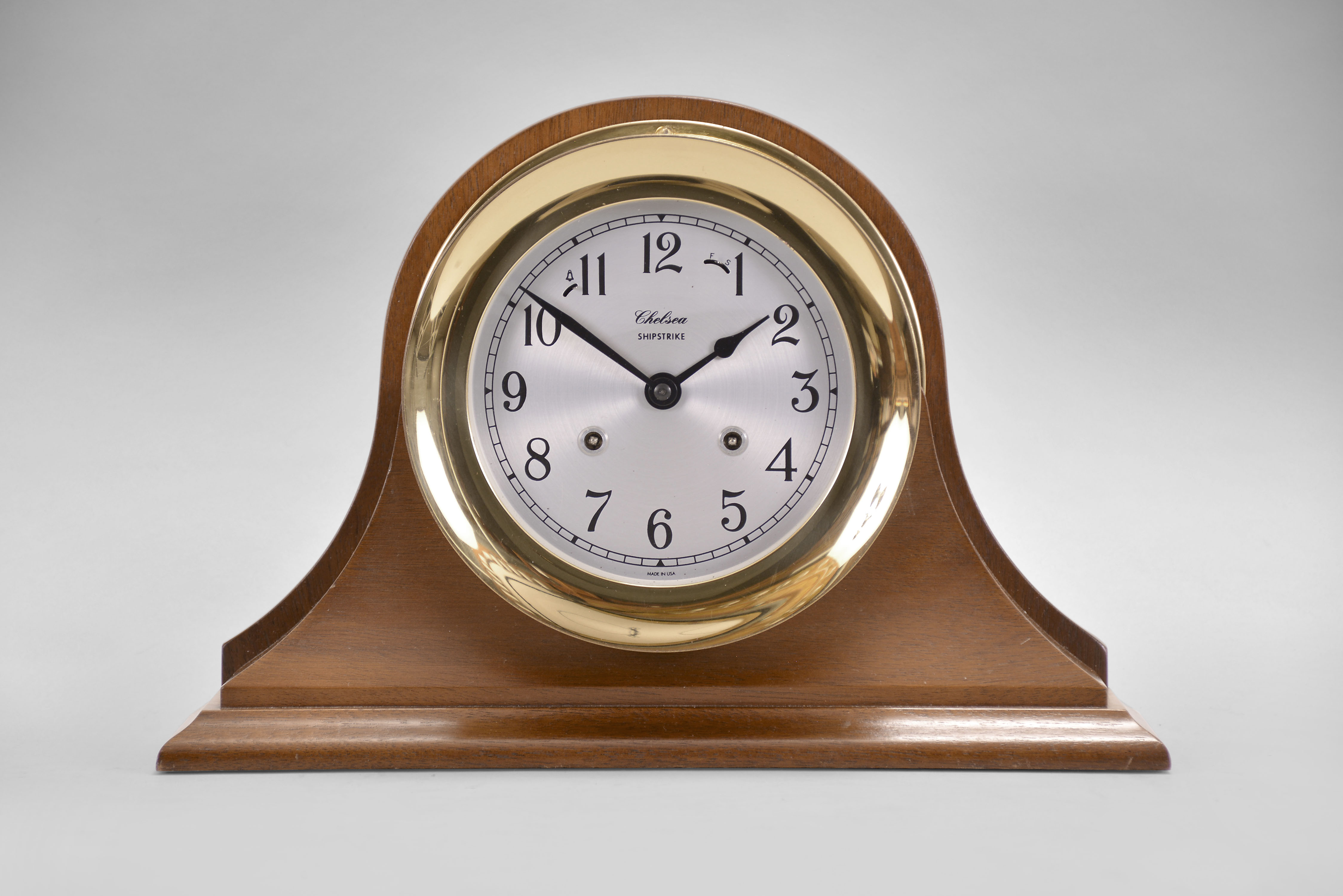 Chelsea Clock Co., Chelsea, Mass., 8 day, time and strike spring brass movement — Antique Clocks Price Guide