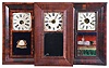 Clocks- 8 (Eight): (1) Henry C. Smith, Plymouth, Conn., 30 hour, time and strike, weight brass movement OG shelf clock, c1840; (2) E. & A. Ingraham, Bristol, Conn., 30 hour, time and strike, weight brass movement OG shelf clock, c1852 (3) W. S. Conant, New York, 30 hour, time and strike, weight wood movement bevel case shelf clock, c1840 (4) John Hunt, Plainville, Conn., 30 hour, time and strike, weight brass movement OG shelf clock, c1840 (5) William S. Johnson, New York, 30 hour, time and strike, weight brass movement OG shelf clock, c1845 (6) Alden A. Atkins, Bristol, Conn., 30 hour, time and strike, weight brass movement OG shelf clock, c1843 (7) Rombach & Shwab, Edinburgh, Scotland, 30 hour, time and strike, weight brass movement OG shelf clock, c1850. (8) J. J. & W. Beals, Boston, Mass., 30 hour, time, strike and alarm weight wood movement OG shelf clock, c1845.