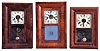 Clocks- 8 (Eight) : (1) Clark, Gilbert & Co.,Bristol, Conn., 30 hour, time and strike, weight brass movement OG shelf clock, c1841; (2) Smith & Brothers, New York, 30 hour, time and strike, weight wood movement OG shelf clock, c1840 (3) Morse & Co., Plymouth Hollow, Conn., 30 hour, time and strike, weight brass movement OG shelf clock, c1855 (4) Hotchkiss & Fields, Burlington, Conn., 30 hour, time and strike, weight brass movement OG shelf clock, c1846 (5) Henry C. Smith, Plymouth, Conn., 30 hour, time and strike, weight wood movement OG shelf clock, c1845 (6) New Haven Clock Co., New Haven, Conn., 30 hour, time and strike, spring brass movement OG shelf clock, c1880 (7) Waterbury Clock Co., Waterbury, Conn., 30 hour, time, strike and alarm spring brass movement OG shelf clock, c1870 (8) Seth Thomas Clock Co., Thomaston, Conn., 30 hour, time and strike, spring brass movement round band shelf clock, c1870