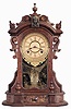 Ansonia Clock Co., New York, "Monarch", 8 day, time and strike, spring brass movement shelf clock.
