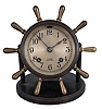 Chelsea Clock Co., Boston, Mass., "Vanderbilt" yacht wheel clock, 8 day, time and ship's bells, spring-driven balance wheel movement in a case with bronze finish and hinged bezel, serial number 509775.