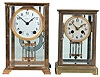 Clocks- 2 (Two) Crystal Regulators: (1) Seth Thomas, Thomaston, Conn., "Empire No. 306" crystal regulator, 8 day, time and strike, spring-driven round movement in a glazed brass case with white enamel dial and double-vial pendulum, c1913; (2) France, crystal regulator, 8 day, time and strike, spring-driven pendule de Paris movement in a glazed brass case with cream porcelain dial and double-vial pendulum, c1910.