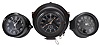 Clocks- 3 (Three) Seth Thomas Marine: (1) U.S. Navy, "Mark I Deck Clock", 8 day, time only, spring-driven balance wheel movement with subsidiary seconds, rear wind, in a black phenolic case with a 5.5 inch dial and mounting plate, serial number 30565, dated 1942; (2) U.S. Navy, "Mark I Deck Clock", 8 day, time only, spring-driven balance wheel movement with subsidiary seconds, rear wind, in a black phenolic case with a 5.5 inch dial and mounting plate, serial number 33277, dated 1941; (3) "Course Clock, Mark 2, Model 1", 8 day, time and course bell, spring-driven balance wheel movement with subsidiary seconds in a black metal case with phenolic bezel, 5.5 inch dial and partial course mechanism, serial number 20763;