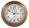 Chelsea Clock Co., Boston, Mass., for U.S. Navy, "Pilot House" timepiece, 8 day, time only, spring-driven rectangular movement in a polished brass case with 8.5 inch silvered dial and large subsidiary seconds above the center arbor, movement serial number 248815.