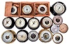Barometers- 16 (Sixteen) Barometers: French, German, and American-made aneroid barometers, many for the U.S. Navy and one for the U.S. Lighthouse Establishment by makers such as Taylor, Selsi, Fulton, Friez, M. Low, and Schatz.