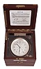 Hamilton Watch Co., Lancaster, Penn., model 21 marine Chronometer, 14 jewel, key wind and set fusee movement with grained nickel plates, spring detent escapement, large monometallic balance and helical balance spring, Arabic numeral metal dial with wind indicator, black painted steel spade and poker hands, with gimbaled brass bowl, contained in a three tier mahogany box with brass furniture and padded mahogany outer box with leather strap, serial #2E12420
