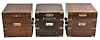 Chronometer boxes- 3 (Three): two Hamilton and one Elgin, all mahogany with brass hardware