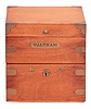 American Waltham Watch Co, Waltham, Mass., an 8 day mounted deck watch, 35 size, 15 jewels, stem wind and set, adjusted, damascened, nickel plate movement, Roman numeral silvered dial with blued steel hands, contained in a gimballed brass bowl with knurled silver bezel, the side engraved "U.S. Navy N428, and three tier mahogany box, the front with brass Waltham nameplate.